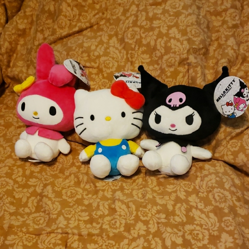 Hello Kitty and Friends Plush Toy Set - Hello Kitty, My Melody, Kuromi
